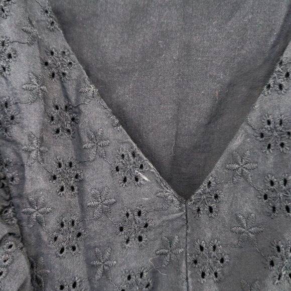 Textile Elizbeth and James Women's A-Line Eyelet Dress Blue XXXL Ruffle V-Neck - Picture 5 of 13